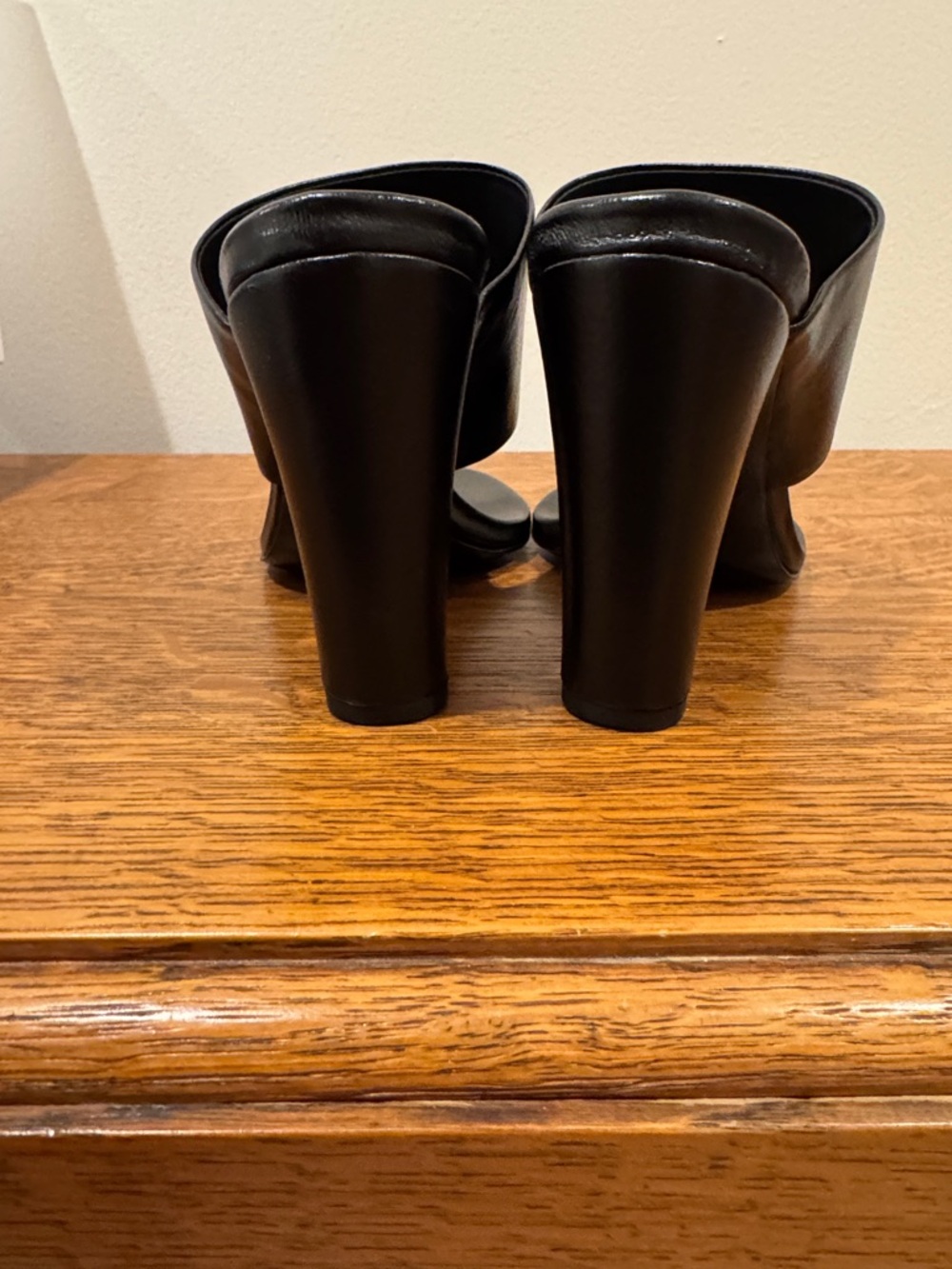 New Black Suede Studio Black High Heel Thong Sandals - Sleek Chunky Heel - Picture 3 of 7